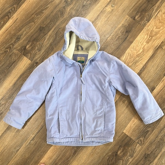 Blue Mountain Girl's Sherpa-Lined Hooded Jacket Sanded Duck Size M. Periwinkle - Picture 1 of 14